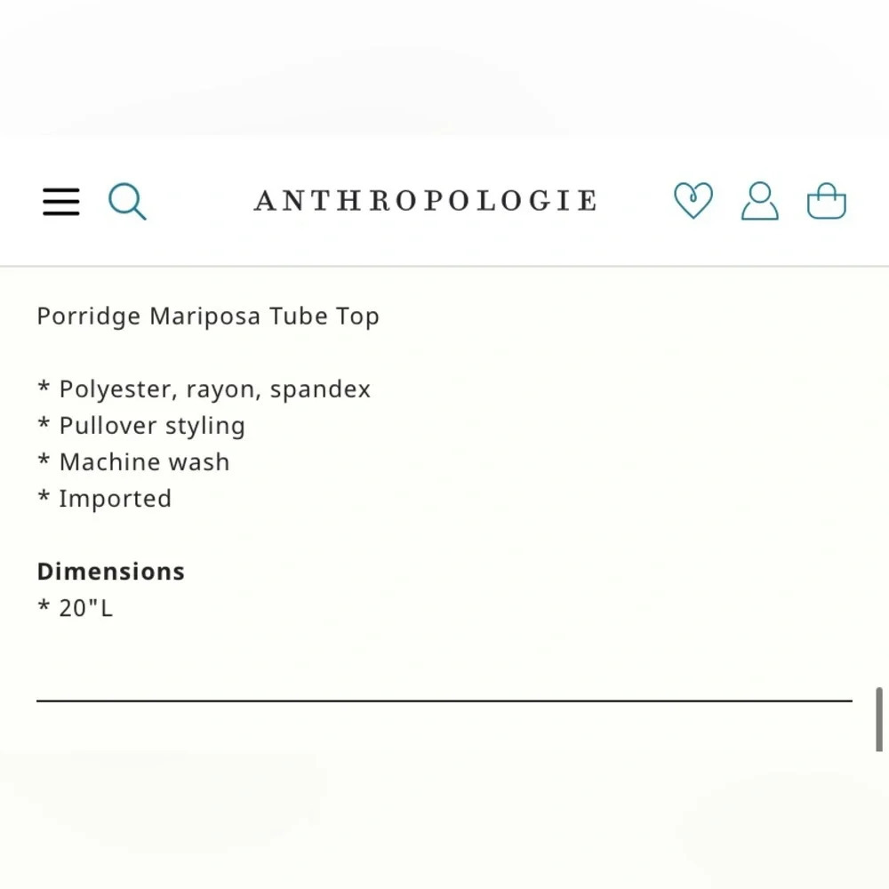 PORRIDGE by ANTHROPOLOGIE Mariposa Tube Top in Pink‎ Rose - Picture 10 of 10